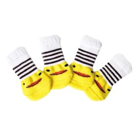 4Pcs Pet Knitted Socks Yellow