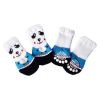 4 Pcs Indoor Pet Knitted Socks Blue Panda