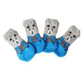 4Pcs Pet Shoes Blue