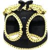 Choke Free Dog Harness - Yellow and Black Polka Dot