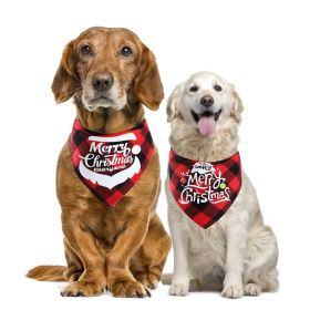 Dog Bandana; Bow Tie Dog Collar; (Color: red+green(2pcs))