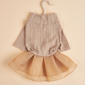 Short Skirt Dress; (Color: Khaki)