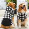 1pc Black Plaid Zip Pocket Pet Sweatshirt