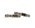 Adjustable Collar Beige Plaid