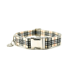 Adjustable Collar Beige Plaid