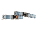 Collar -Blue Plaid -Adjustable