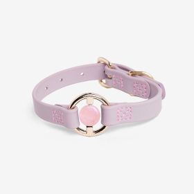 Dog Collar Embedded with Healing Crystal (Color: Lilac Haze)