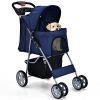 4-Wheel Pet Stroller With Storage Basket