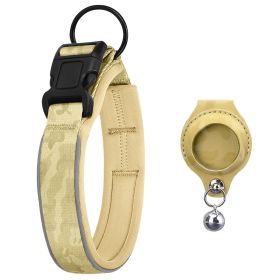 Pet Collar with Air Tag Case Holder (colour: Camouflage yellow collar set)