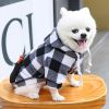 1pc Black Plaid Zip Pocket Pet Sweatshirt