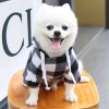 1pc Black Plaid Zip Pocket Pet Sweatshirt