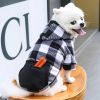 1pc Black Plaid Zip Pocket Pet Sweatshirt