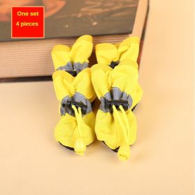 4pcs Dog Shoes S M L XL (Color: Beige)