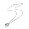 Heart Shaped Dog Paw Necklace Silver