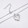 Heart Shaped Dog Paw Necklace Silver