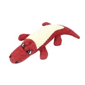 Animal Shape Plush Pet Toy (Color: Red)