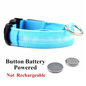 LED Glowing Dog Collar (Color: Blue Battery)