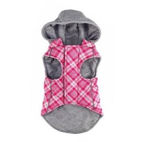 Dog Hoodie - Pink & White Plaid (DD Size: XL)